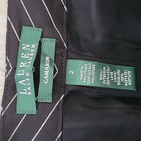Lauren Ralph Lauren Cameron pin stripe suit in black panties  2 jacket size 4 - Picture 6 of 10